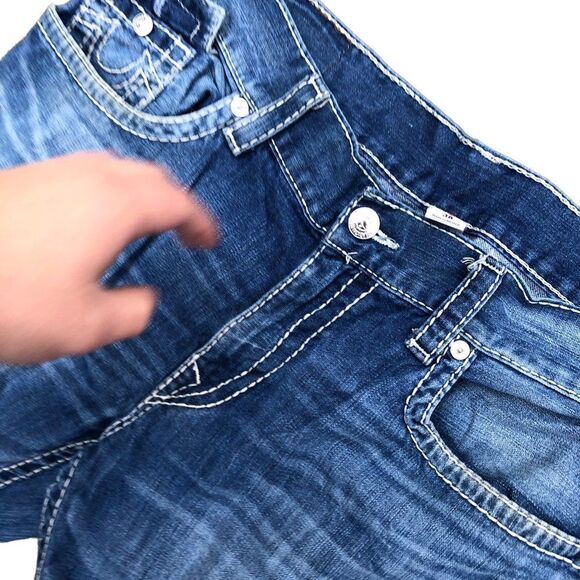 Vintage True Religion Jeans Size 38 STRAIGHT FLAP T Blue - Picture 11 of 12